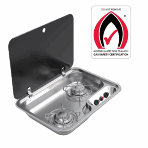 Euro-Grand Caravan 2 Burner LPG Gas Stove Hob With Glass Lid  GR-910