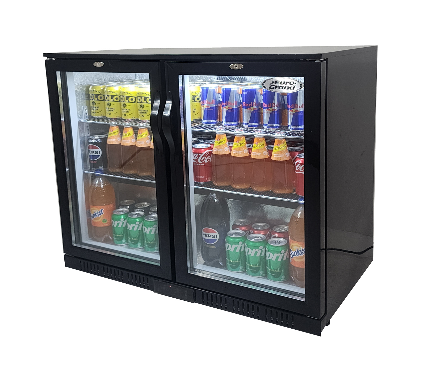 Euro-Grand Tropical Rated Double Glazed 2-Door Under Counter Can Cooler Wine Bar Fridge 198L - Image 2