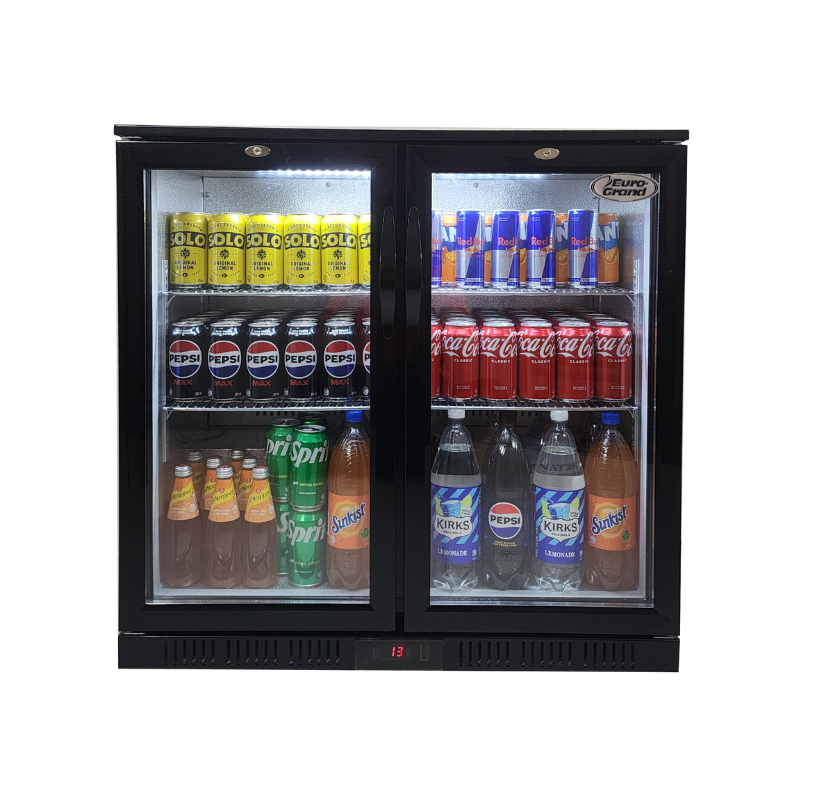 Euro-Grand Tropical Rated Double Glazed 2-Door Under Counter Can Cooler Wine Bar Fridge 198L - Image 4