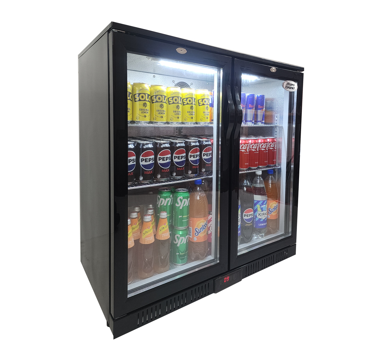 Euro-Grand Tropical Rated Double Glazed 2-Door Under Counter Can Cooler Wine Bar Fridge 198L - Image 6