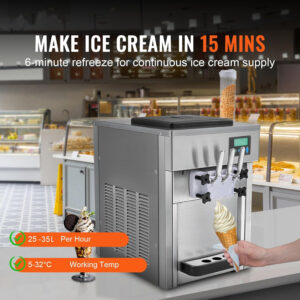 Commercial Ice Cream Maker Soft serve Machine Three Flavour 25 to 35L/h Ice-Cream Maker