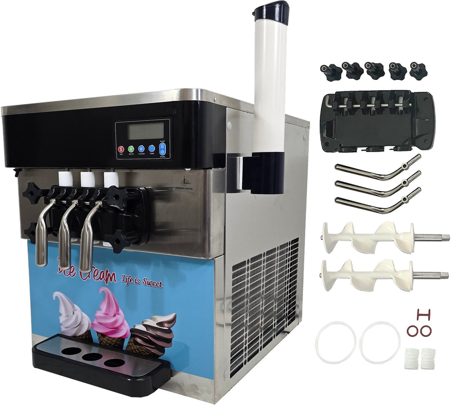 Commercial Ice Cream Maker Soft serve Machine Three Flavour 25 to 35L/h Ice-Cream Maker - Image 14
