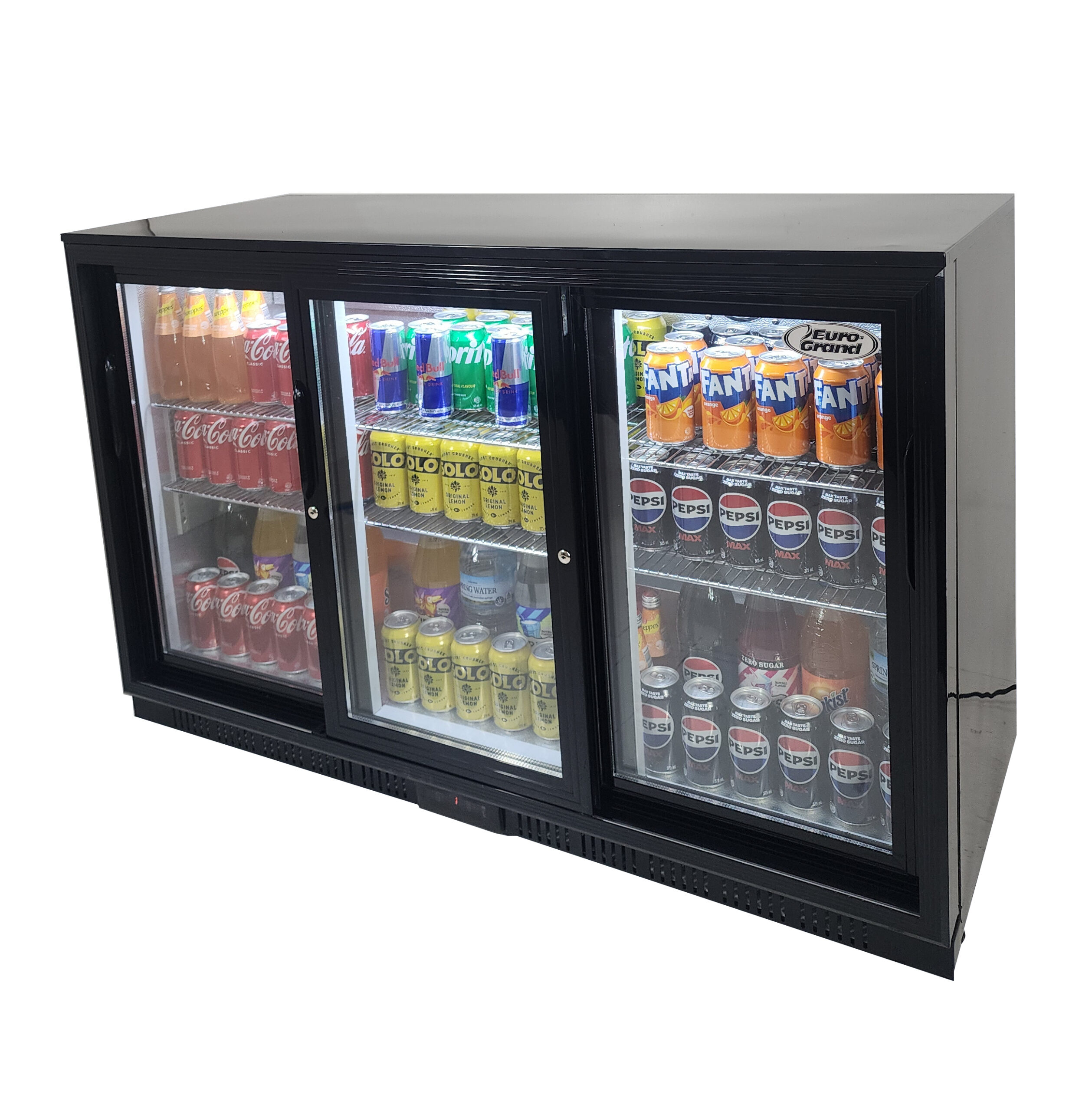 Euro-Grand Commercial Double Glazed, Sliding 3-Door Under Counter Can Cooler Wine Bar Fridge 320L - Image 2